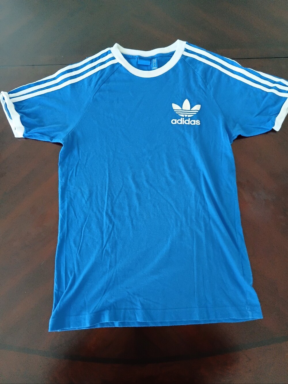 adidas  Originals Men's Royal Blue with 3 White Stripes T-shirt Size Small